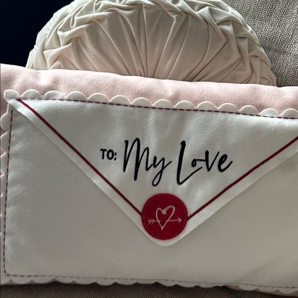 NEW! Shabby Chic Vintage Inspired Valentines postage Post Card Love Heart Pillow - Picture 4 of 8